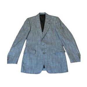 Palm Beach for Leggett Vintage Men's Sport Coat Size 40 Long Gray Plaid GUC